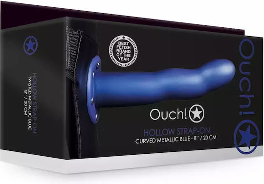 Shots Ouch Curved Hollow Арсенал с Единично Дилдо 20.6см в Син цвят