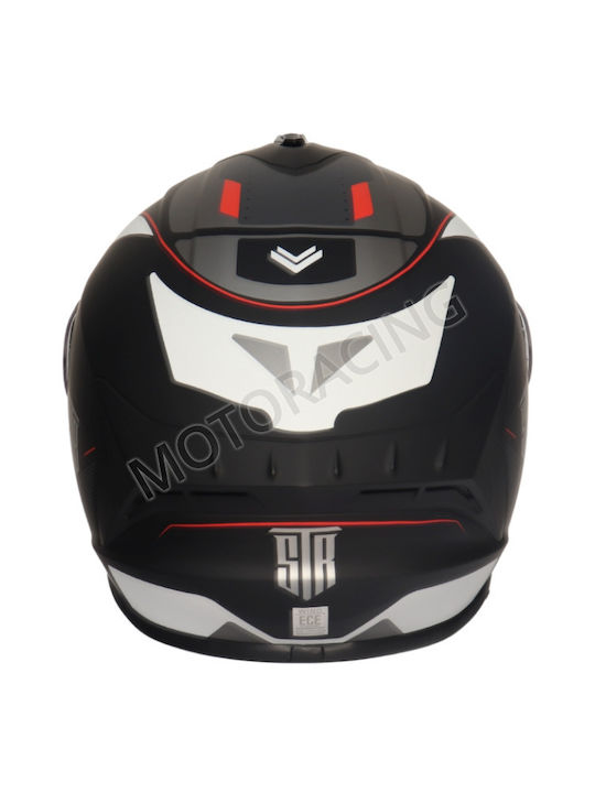 STR Wind Black/White/Red Κράνος Μηχανής Full Face ECE 22.06