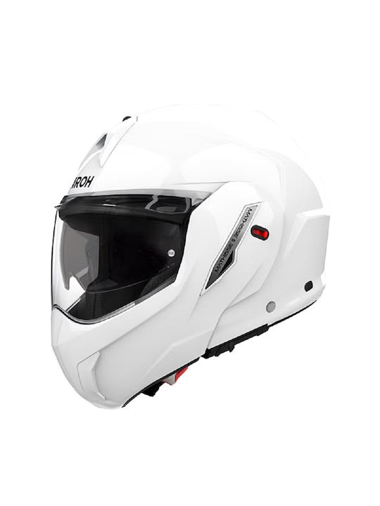 Airoh Mathisse II White Gloss Motorcycle Helmet Flip-Up ECE 22.06 1680gr with Pinlock and Sun Visor
