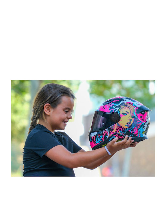 LS2 FF812 Kid Cyberg Matt Purple/Cyan Παιδικό Κράνος Μηχανής Full Face ECE 22.06 1250gr