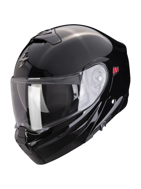Scorpion Exo 930 BLACK GLOSS Мотоциклетна каска Флип ъп с Sunvisor 930-BLACK