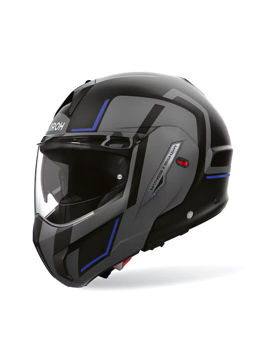 Airoh Mathisse II Genius Blue Matt Motorcycle Helmet Flip-Up ECE 22.06 1680gr with Pinlock and Sun Visor