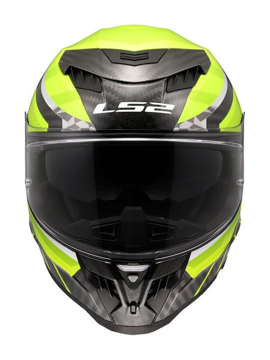 LS2 Dragon FF807 Trax Gloss H-V Yellow Motorcycle Helmet Full Face ECE 22.06 1280gr with Pinlock and Sunvisor