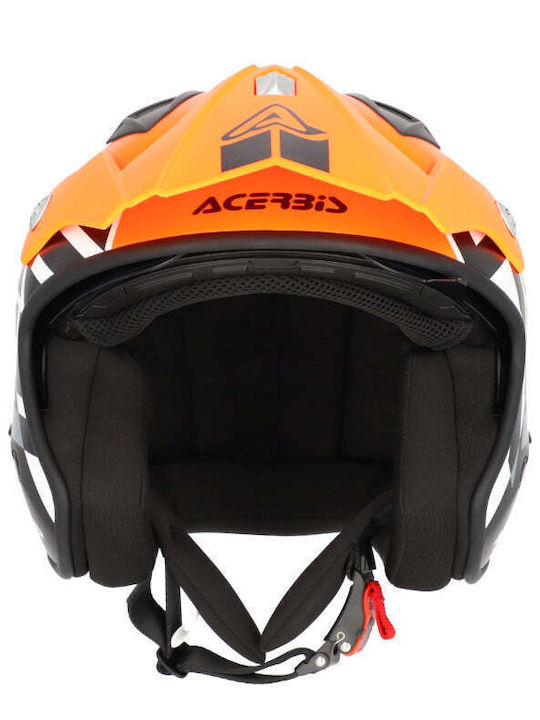 Acerbis Aria Orange Fluo/Black Motorcycle Helmet Jet ECE 22.06 1200gr with Sunvisor