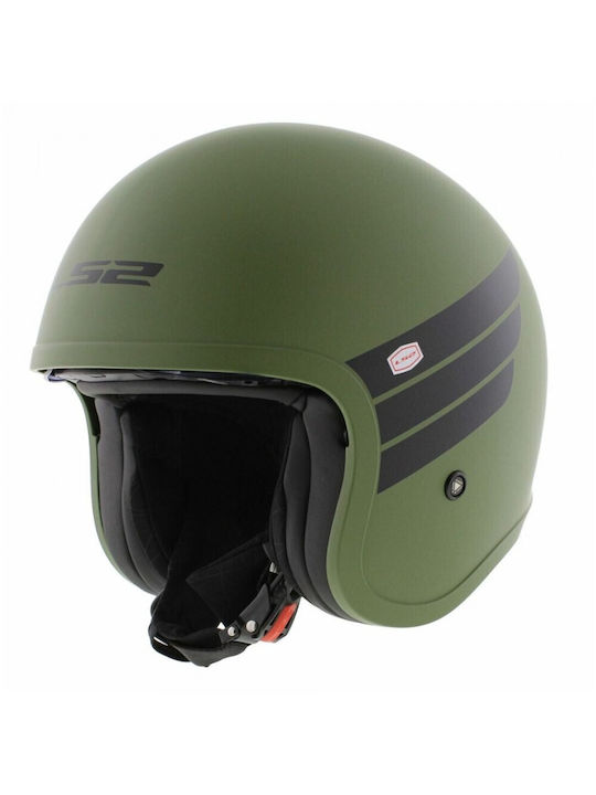 LS2 Spitfire II Retro Matt Military Green Κράνος Μηχανής Jet ECE 22.06 1000gr με Sunvisor
