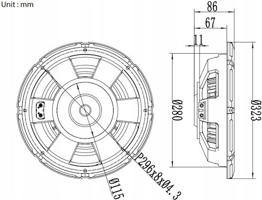 Blam Subwoofer Αυτοκινήτου 12" 200W RMS