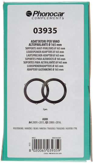 Phonocar Βάσεις Ηχείων Πίσω 165mm για Audi A4 2009 2τμχ