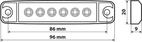 Lampa Φώτα Όγκου Φορτηγού 20τμχ 12-24V - Λευκό L9702.3