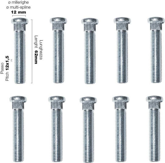 Simoni Racing Μπουζόνια M12x1.5mm 10τμχ