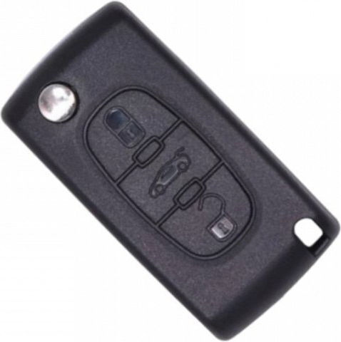 Foldable Car Key Shell with Blade with 3 Buttons for Citroen / Peugeot