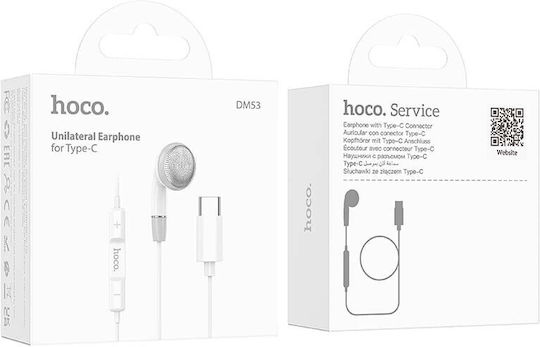 Hoco DM53 In-ear Handsfree Ακουστικά με Βύσμα USB-C Λευκό