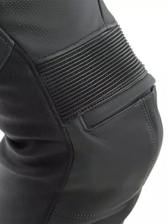 Dainese Pony 3 Men's Summer Leather Motorcycle Pants Black