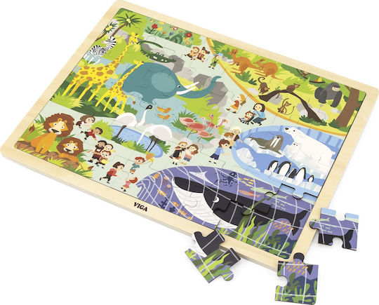 Viga Viga 44587 48-Piece Base Puzzle Learning About the Zoo