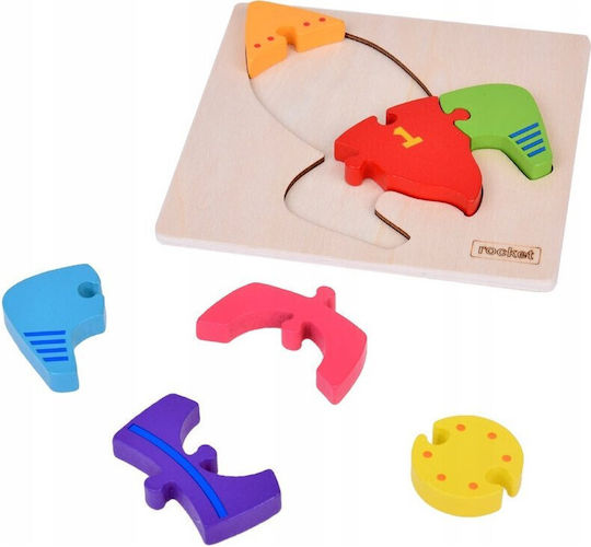 Puzzle educativ din lemn cu rachetă pentru copii Za5370