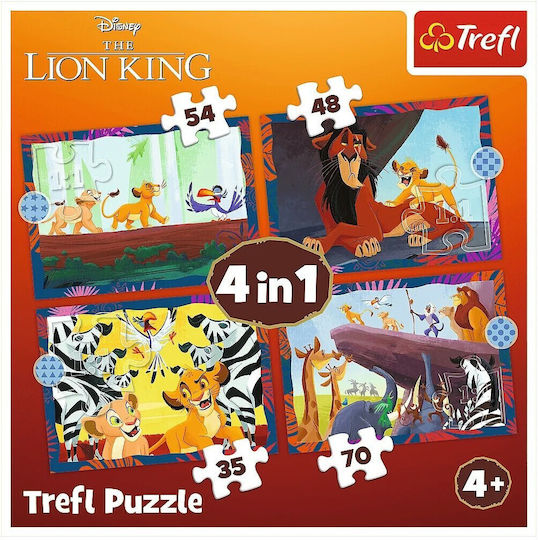 Puzzle Trefl 4în1 Regele Leu Curajos