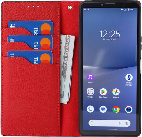 Sony Xperia 10 V Litchi Hautstruktur Schwarze Flip-Hülle