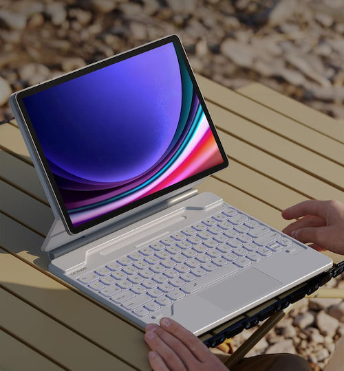 Θήκη Πληκτρολογίου Samsung Galaxy Tab S9+ S8+ S7+ S7 Fe Dexnor Magnetic Keyboard Touchpad Μπλε