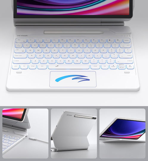 Θήκη Πληκτρολογίου Samsung Galaxy Tab S9+ S8+ S7+ S7 Fe Dexnor Magnetic Keyboard Touchpad Μπλε