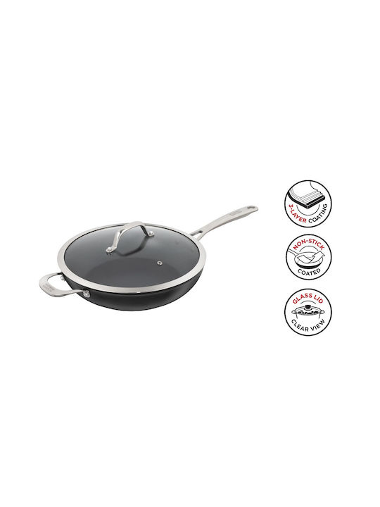 Kuhn Rikon Easy Pro Tigaie Sauté Din Aluminiu Cu Capac Cu Acoperire Antiaderentă 28cm