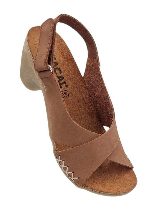 Leder Sandalen Tabac Braun