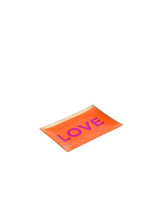 Glass Decorative Platter Orange