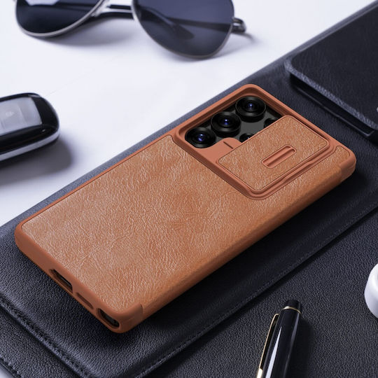 Nillkin Qin Pro Leather Book Synthetic Leather Brown (Galaxy S25 Ultra)