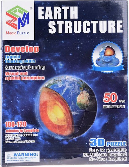 Jokomisiada Παζλ 3d Πλανήτης Γη 50 Κομμάτια Δομή Γη Za5348