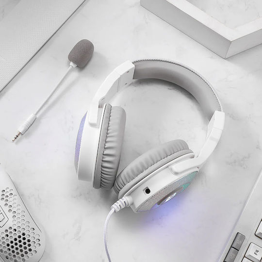 Redragon Pandora H350W Über Ohr Gaming-Headset mit USB-Konnektivität Weiß für Nintendo Switch / PC / PS4 / XBOX