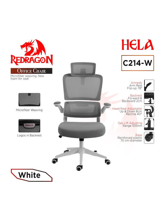 Redragon C214 Υφασμάτινη Καρέκλα Gaming Λευκή