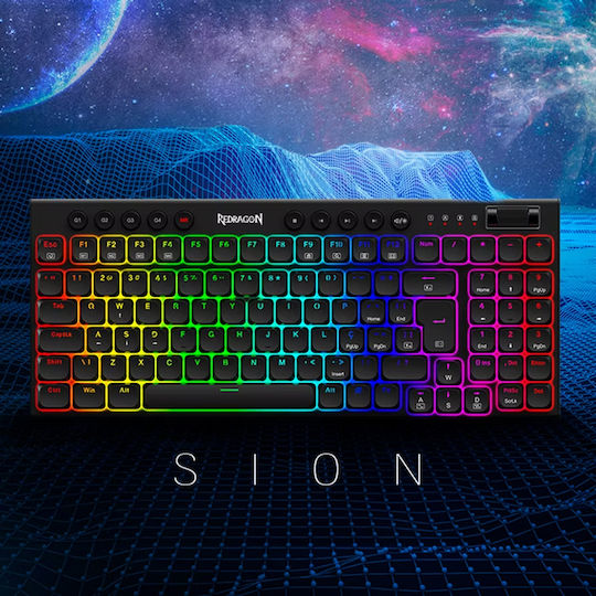Redragon Sion K653 Gaming Μηχανικό Πληκτρολόγιο με Custom Red διακόπτες και RGB φωτισμό (Αγγλικό US)