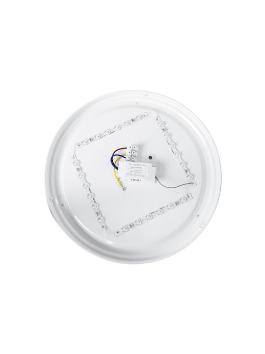 GloboStar Outdoor Ceiling Flush Mount with Integrated LED in White Color 61010
