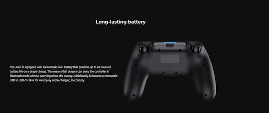 Redragon Juno G818 Ασύρματο & Ενσύρματο Gamepad για PC / PS4 Μαύρο