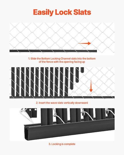 Vevor Garden Fencing Material 3pcs Black