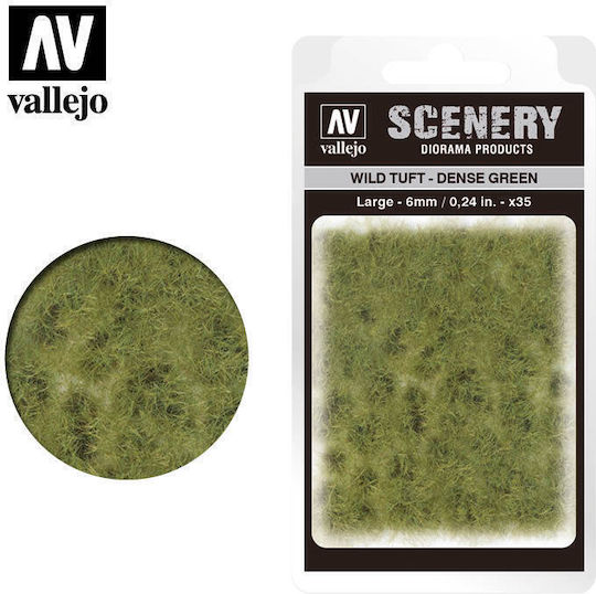 Acrylicos Vallejo Завод Макет Large Scenery - Wild Tuft – Dense Green 6ммx6бр
