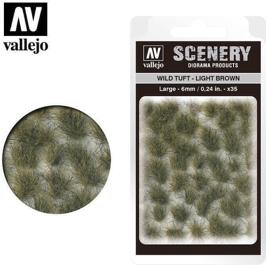 Acrylicos Vallejo Plant Mockup Large Scenery - Wild Tuft – Light Brown 6mmx6cm