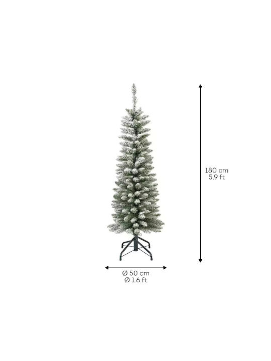 Slim Snowy Christmas Tree 180cm
