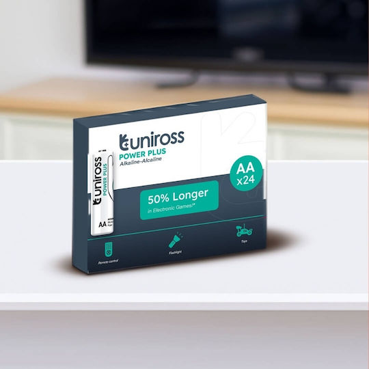 Uniross Power Plus Αλκαλικές Μπαταρίες AA 1.5V 24τμχ