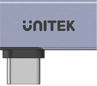 Unitek USB-C 4.0 Male To Female Adapter 90 Degrees Side A1040 Gray