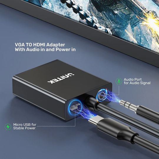 Unitek VGA Male To HDMI Female Converter 1 Piece V1112ABK