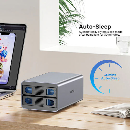 Carcasă pentru unități de stocare Unitek USB-C 2-bay Externă Sata Hdd Enclosure Raid S1308c