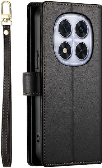 Husă Flip Neagră cu Buzunar cu Fermuar pentru Xiaomi Redmi Note 14 Pro 5G Poco X7 5G