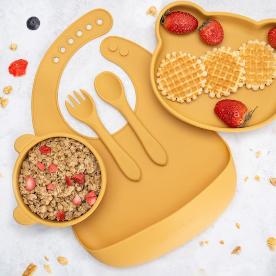 AppeKids Set Essgeschirr aus Silikon Beige 6Stück