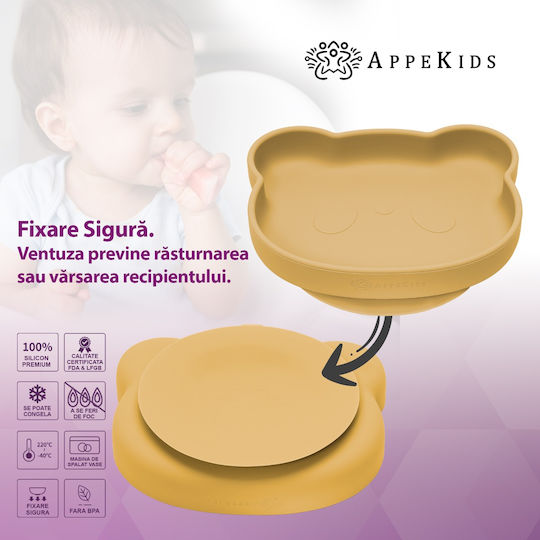 AppeKids Set Essgeschirr aus Silikon Beige 6Stück