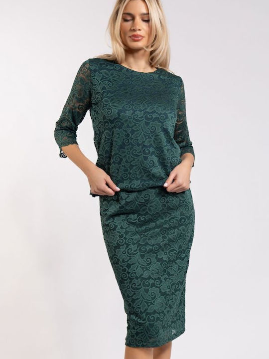 Damen Bluse mit Spitze Green