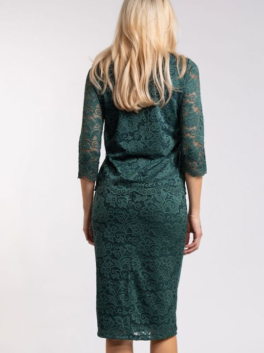 Damen Bluse mit Spitze Green
