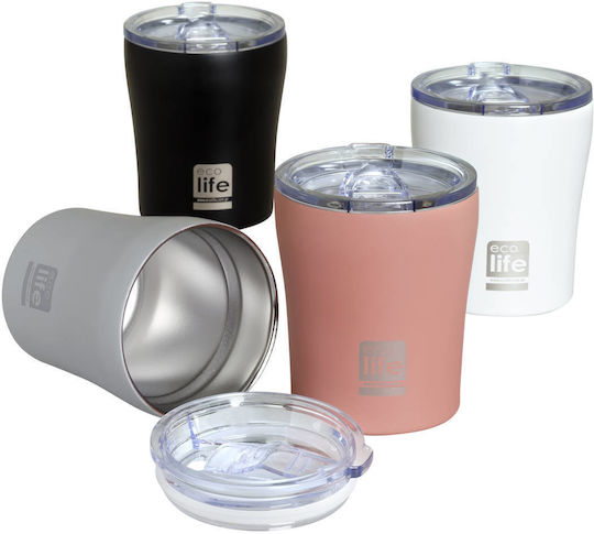 Ecolife Glass Thermos Bottle Stainless Steel / Aluminum BPA Free 300ml Black