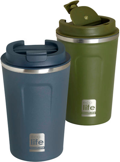 Ecolife Ποτήρι Θερμός Ανοξείδωτο / Αλουμίνιο BPA Free 370ml Dark Blue