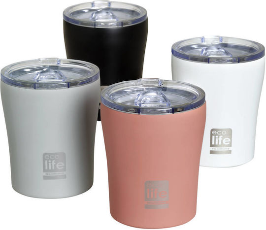 Ecolife Glass Thermos Bottle Stainless Steel / Aluminum BPA Free 300ml Black
