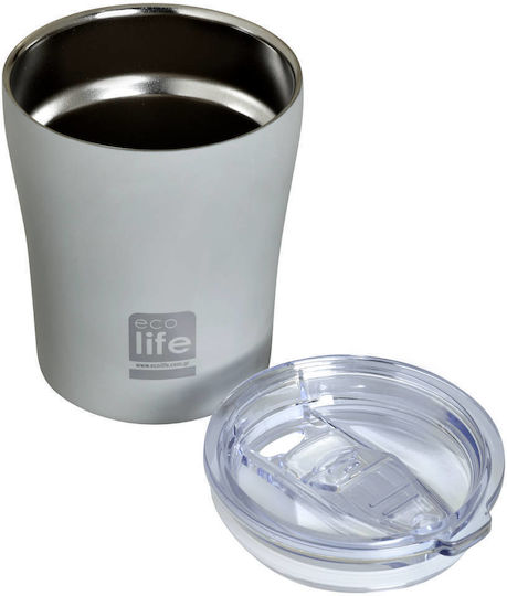 Ecolife Ποτήρι Θερμός Ανοξείδωτο / Αλουμίνιο BPA Free 300ml Γκρι