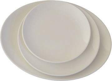 Novatex Bone Teller Untiefe aus Porzellan Beige mit Durchmesser 25cm
